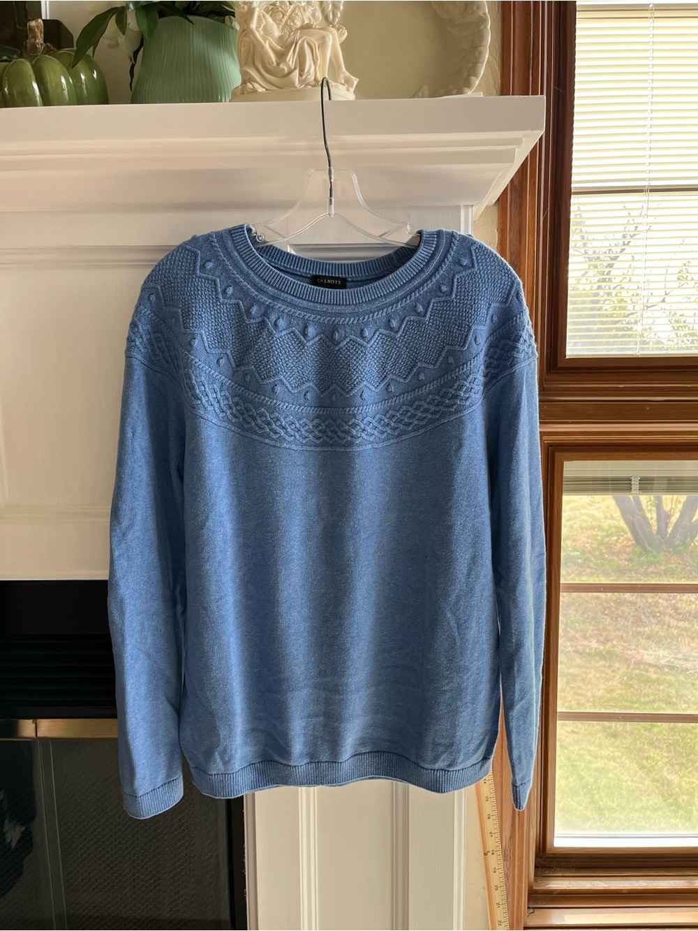 Talbots Dusty Blue Textured Crewneck Sweater — NWOT